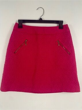 Textured Hot Pink A-Line Skirt with Zip Pockets